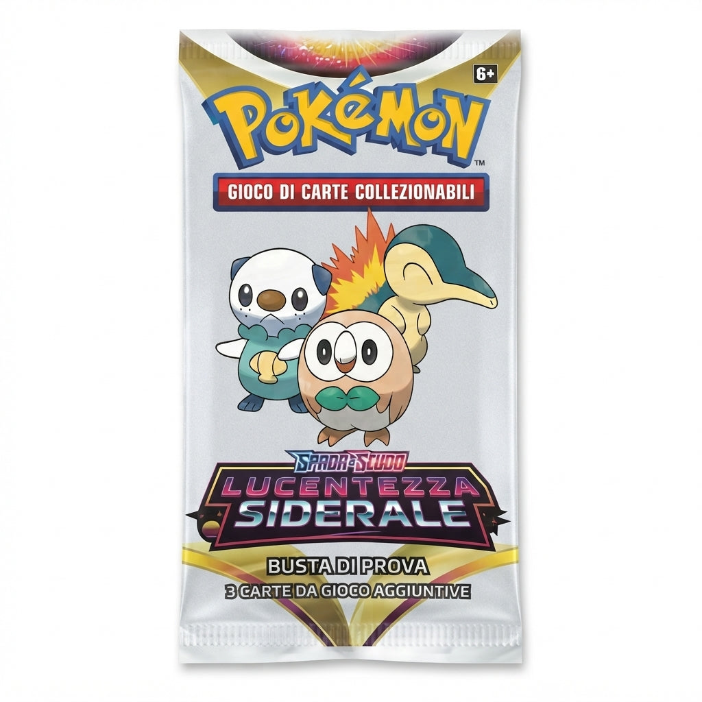 Bustina Pokémon Spada e Scudo – Lucentezza Siderale 2022 – Busta di Presentazione / Fun Pack 3 Carte – ITA
