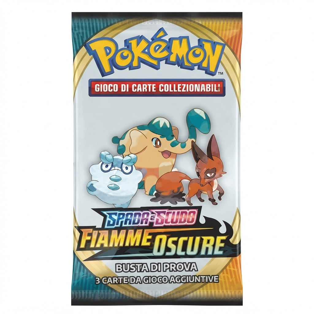 Bustina Pokémon Spada e Scudo – Fiamme Oscure 2020 – Busta di Presentazione / Fun Pack 3 Carte – ITA