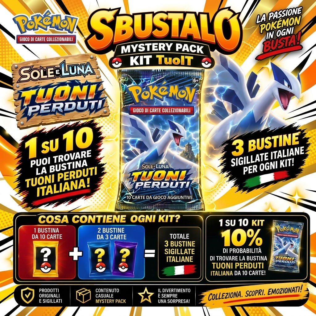 Mystery Pack Pokémon Sole e Luna Tuoni Perduti ITA | Sbustalo