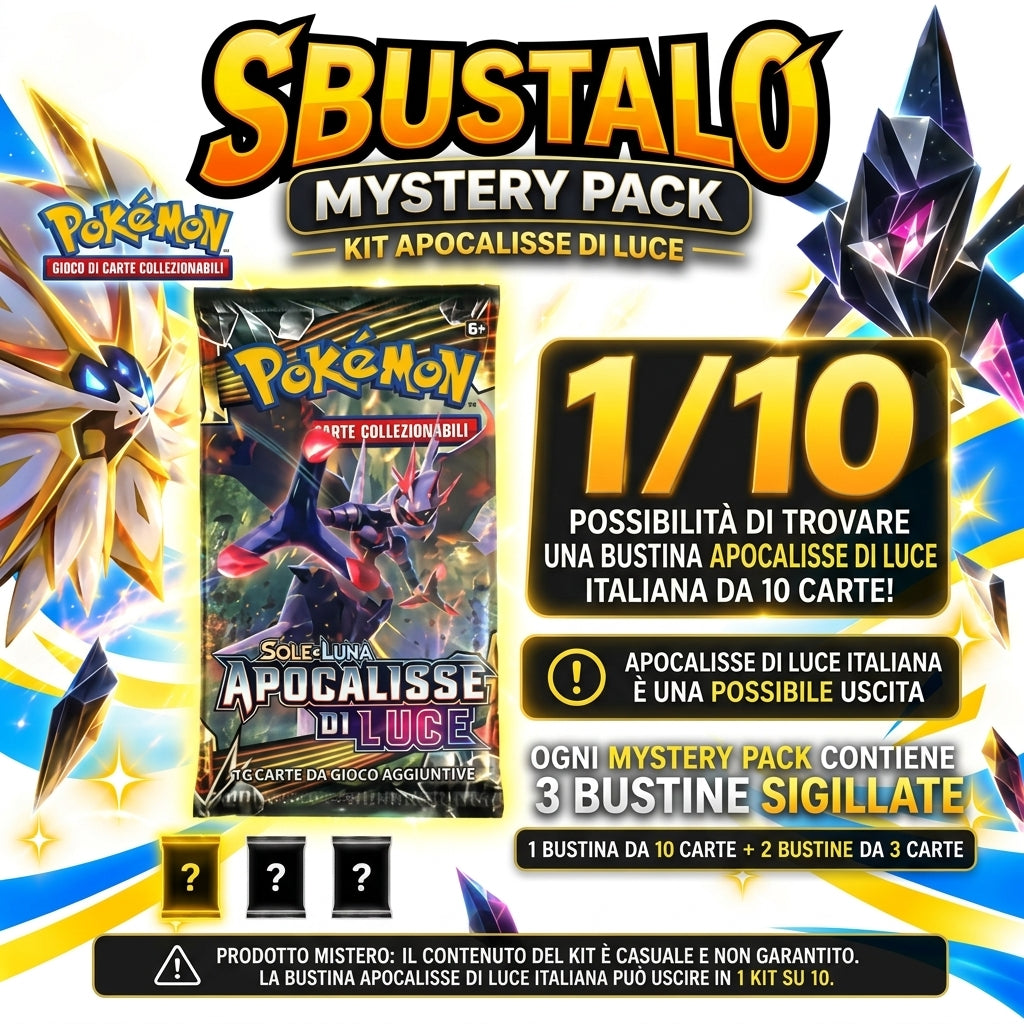 Mystery Pack Pokémon by Sbustalo.com – Kit ApoIT – 3 Bustine Sigillate Italiane