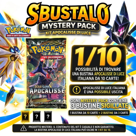 Mystery Pack Pokémon by Sbustalo.com – Kit ApoIT – 3 Bustine Sigillate Italiane