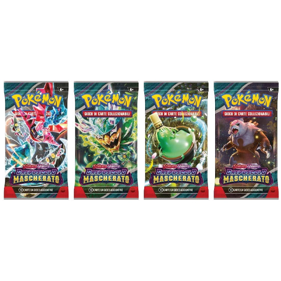Bustina Pokémon Scarlatto e Violetto – Crepuscolo Mascherato 2024 – 10 Carte + 1 Energia Base – ITA