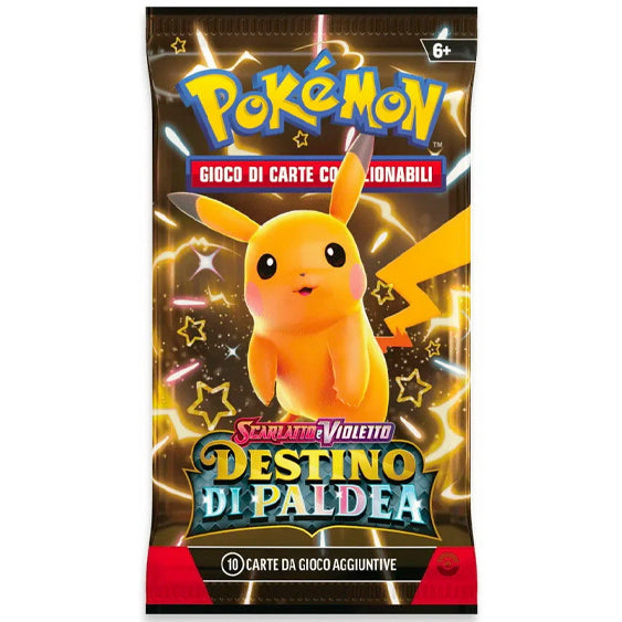 Bustina Pokémon Scarlatto e Violetto – Destino di Paldea 2024 – 10 Carte + 1 Energia Base – ITA