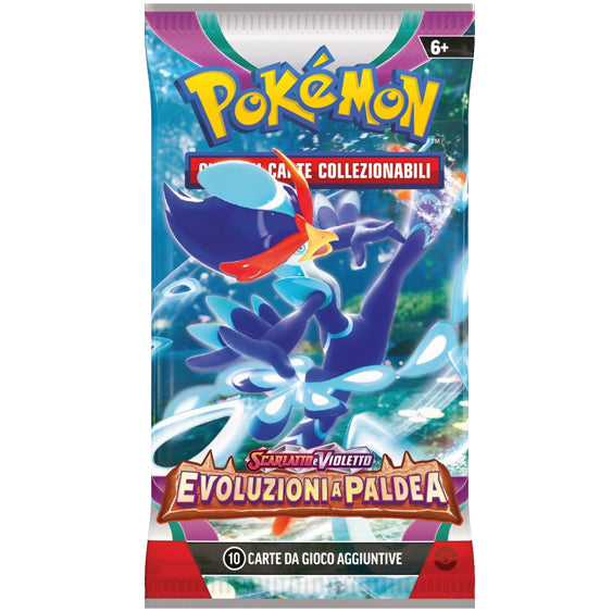 Bustina Pokémon Scarlatto e Violetto – Evoluzioni a Paldea 2023 – 10 Carte + 1 Energia Base – ITA