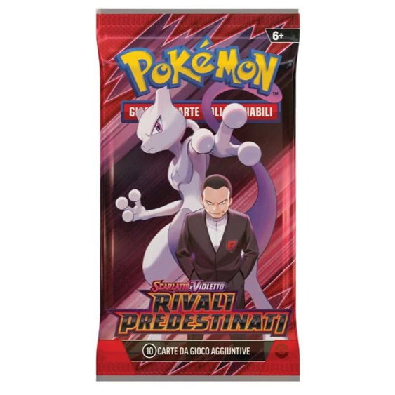 Bustina Pokémon Scarlatto e Violetto – Rivali Predestinati 2025 – 10 Carte + 1 Energia Base – ITA