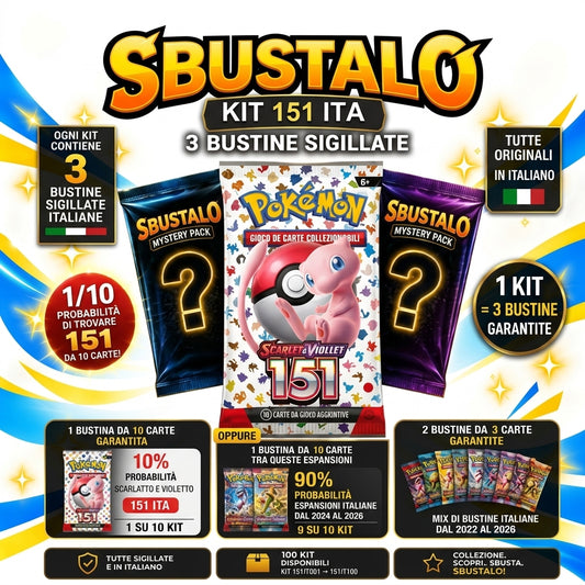 Mystery Pack Pokémon by Sbustalo.com – Kit 151ITA – 3 Bustine Sigillate Italiane