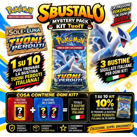 Mystery Pack Pokémon by Sbustalo.com – Kit TuoIT – 3 Bustine Sigillate Italiane