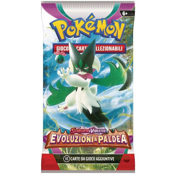Bustina Pokémon Scarlatto e Violetto – Evoluzioni a Paldea 2023 – 10 Carte + 1 Energia Base – ITA