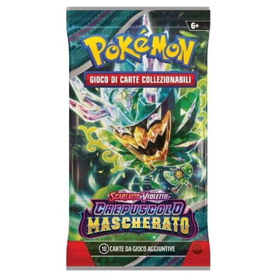 Bustina Pokémon Scarlatto e Violetto – Crepuscolo Mascherato 2024 – 10 Carte + 1 Energia Base – ITA