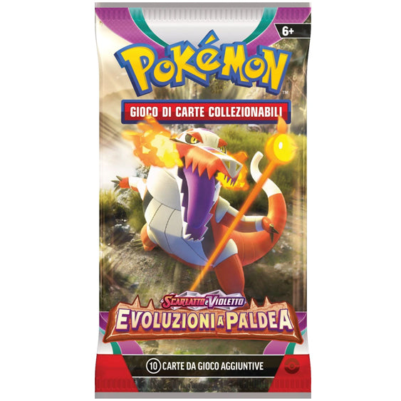 Bustina Pokémon Scarlatto e Violetto – Evoluzioni a Paldea 2023 – 10 Carte + 1 Energia Base – ITA