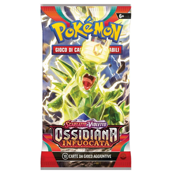Bustina Pokémon Scarlatto e Violetto – Ossidiana Infuocata 2023 – 10 Carte + 1 Energia Base – ITA