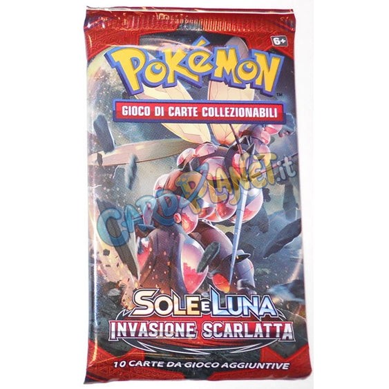 Bustina Pokémon Sole e Luna – Invasione Scarlatta 2017 – 10 Carte – ITA