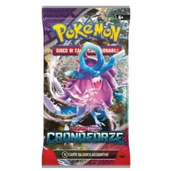 Bustina Pokémon Scarlatto e Violetto – Cronoforze 2024 – 10 Carte + 1 Energia Base – ITA