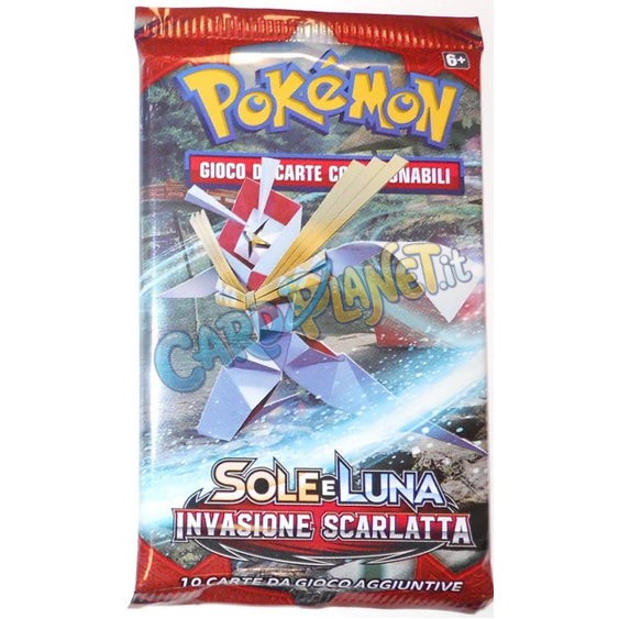 Bustina Pokémon Sole e Luna – Invasione Scarlatta 2017 – 10 Carte – ITA