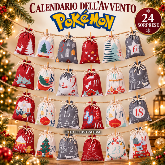 Calendario dell’Avvento Pokémon – 24 Sorprese con Bustine, Carte, Gadget e 3 Mini Funko Bitty Pop! (151 + 30TH)