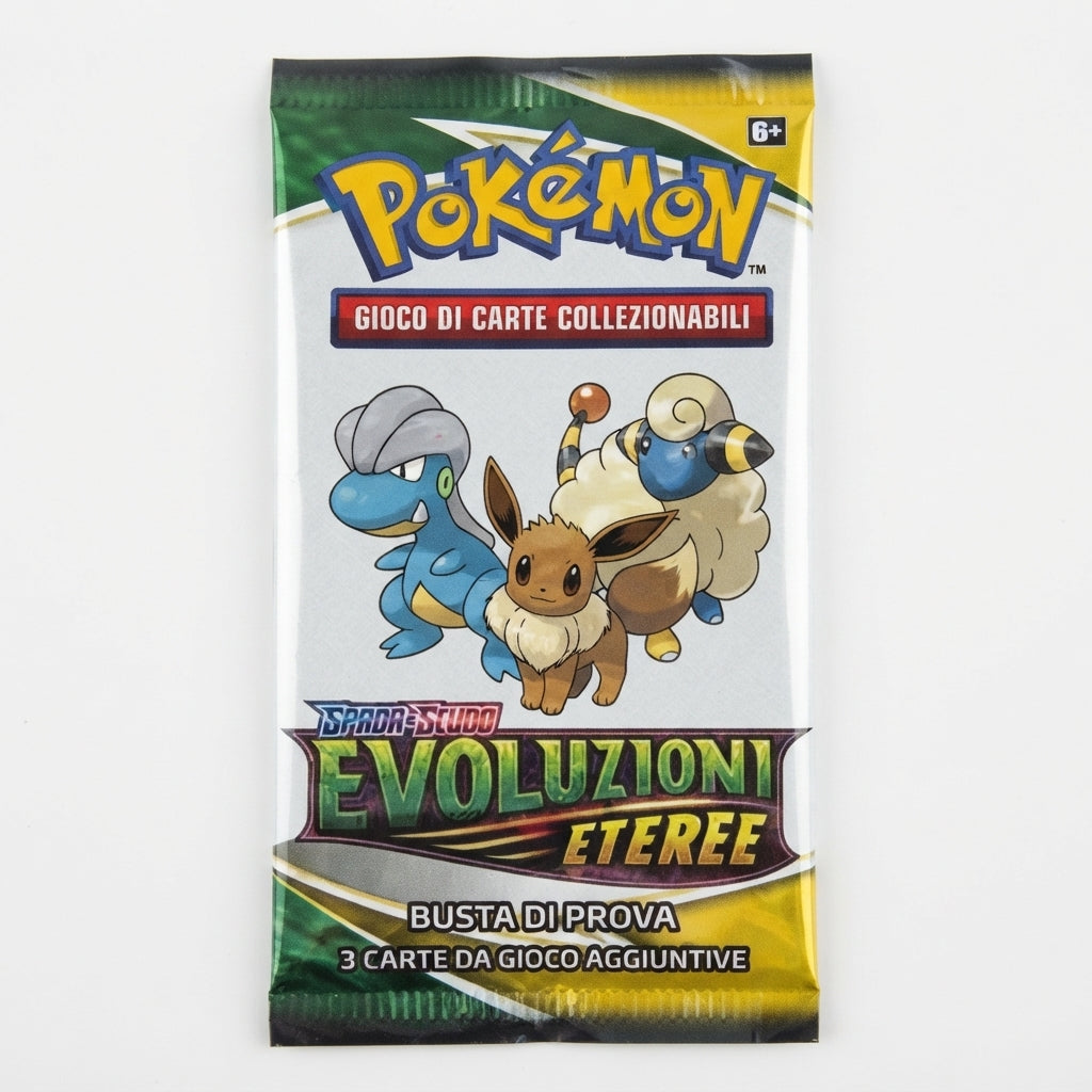 Bustina Pokémon Spada e Scudo – Evoluzioni Eteree 2021 – Busta di Presentazione / Fun Pack 3 Carte – ITA