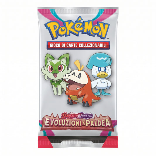 Bustina Pokémon Scarlatto e Violetto – Evoluzioni a Paldea 2023 – Busta di Presentazione 3 Carte – ITA