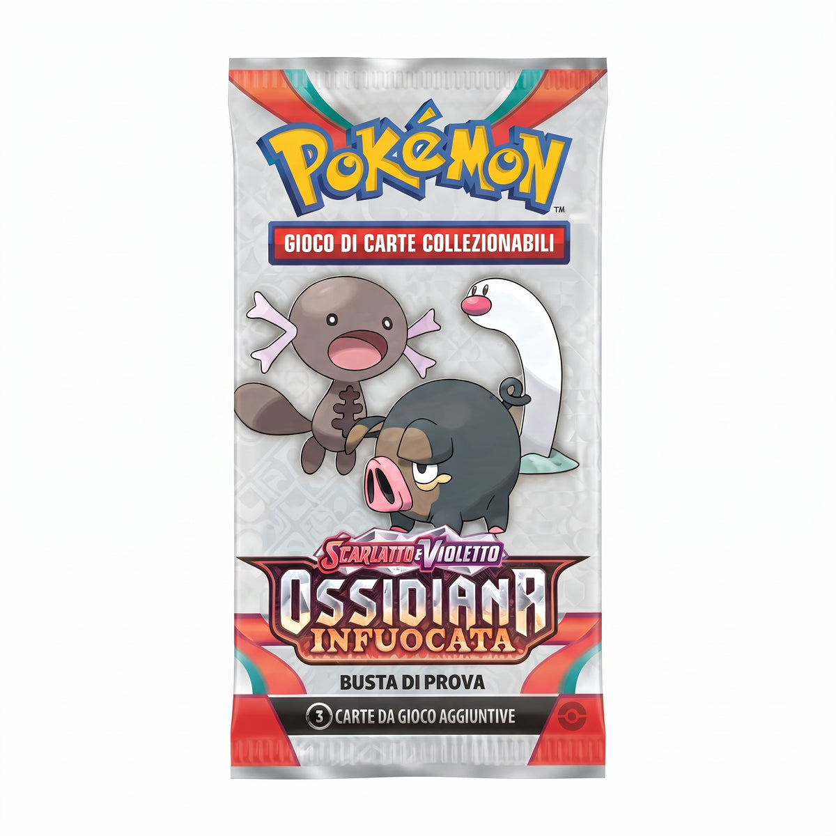 Bustina Pokémon Scarlatto e Violetto – Ossidiana Infuocata 2023 – Busta di Presentazione 3 Carte – ITA