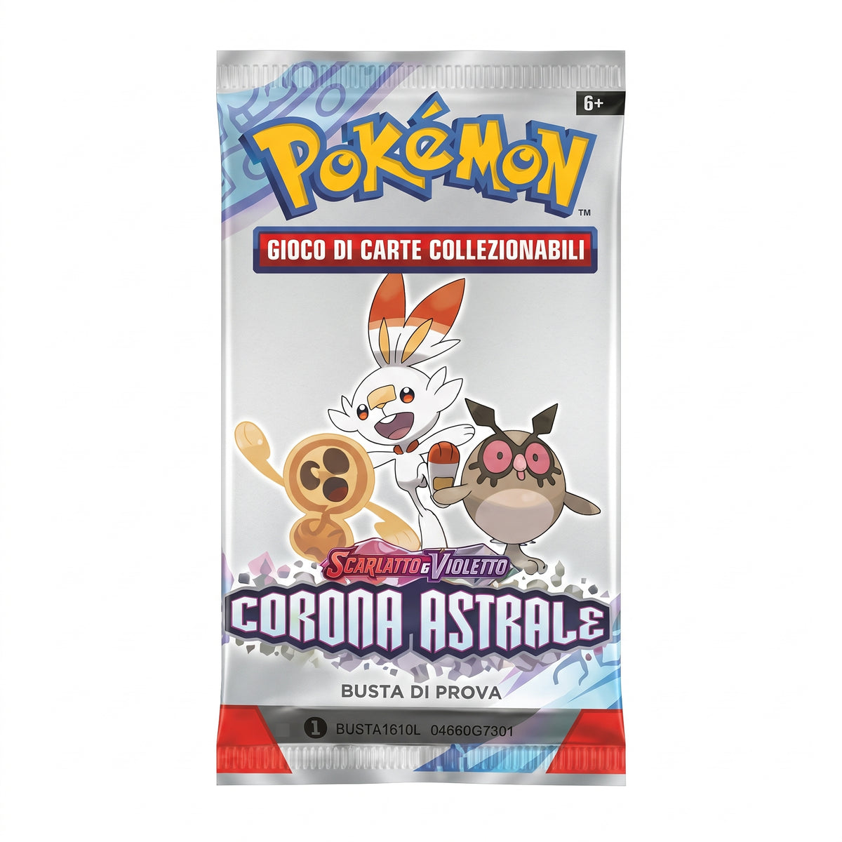 Bustina Pokémon Scarlatto e Violetto – Corona Astrale 2024 – Busta di Presentazione 3 Carte – ITA