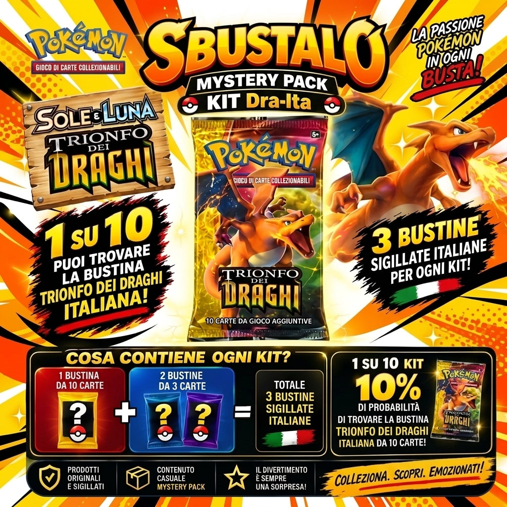 Mystery Pack Pokémon Sole e Luna Trionfo dei Draghi ITA | Sbustalo